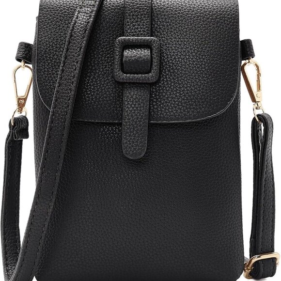 Elegant Vegan Leather Crossbody Phone Bag - Lightweight & Secure Zipper Closure - Picture 1 of 6
